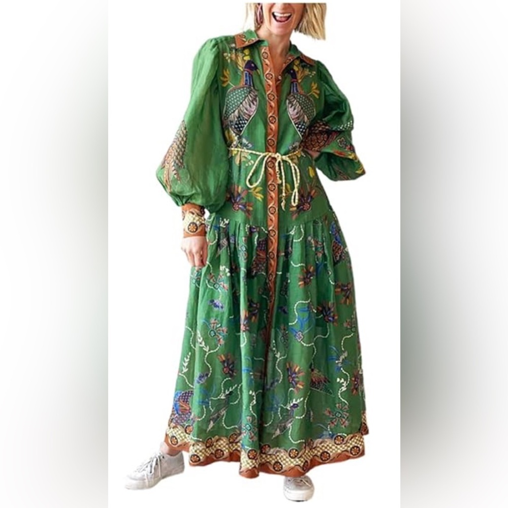 Women’s whimsical print maxi dress size extra large